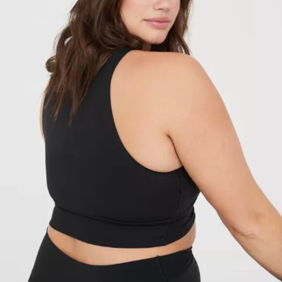 OFFLINE By Aerie Real Me Xtra Twist Crop Tank Top in Black - Picture 2 of 5